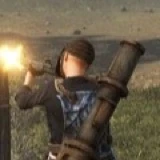 Placeholder: Rust player firing a rocket launcher